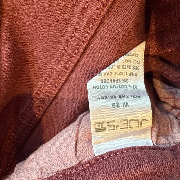 Joe’s Jeans Women’s Burgundy Skinny Jeans | Size W29 | Great Condition - Picture 6 of 6